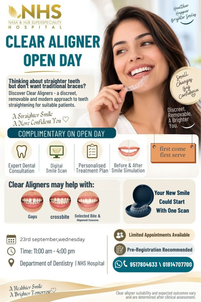 NHS Clear Aligner Open Day Camp Poster